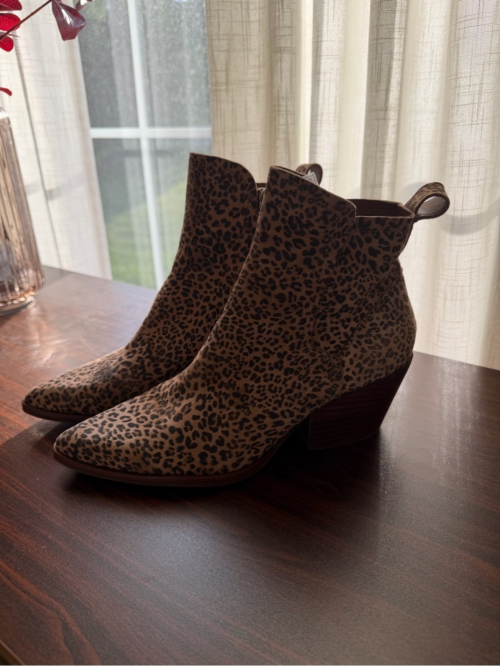 Dolce Vita Leopard Print Ankle Boots - Brown